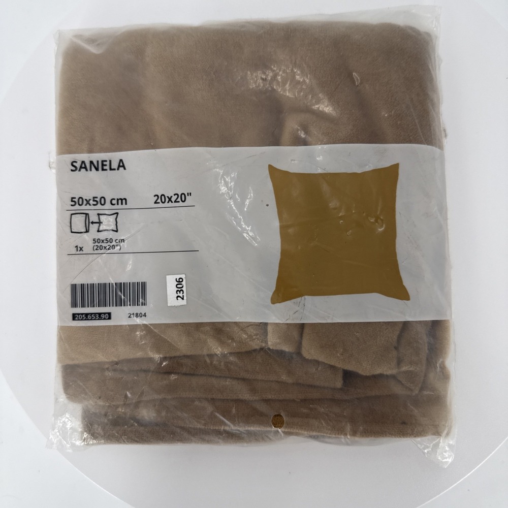 Ikea‎ SANELA Pillow Cushion Cover 20"x 20" Soft Velvet Golden Brown 803.701.63